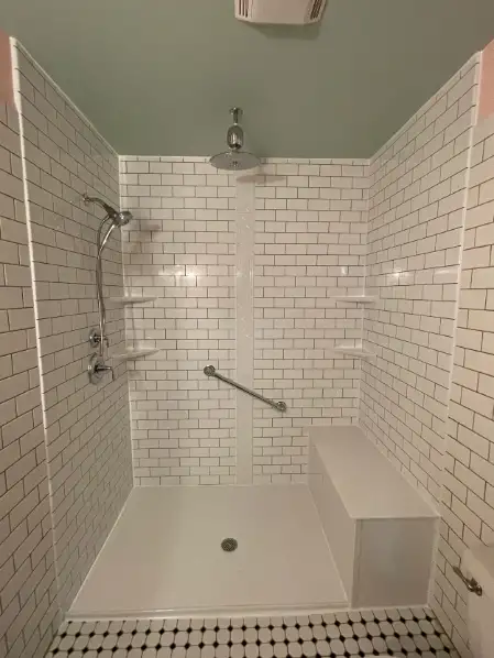 review after tub to shower